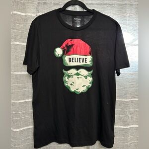 Old Navy Black 'Believe' Santa Graphic Tee